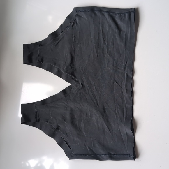 True & Co Black Seamless True Body V Neck Bra Sz L - Picture 6 of 8